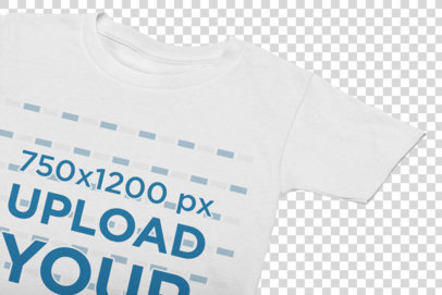 Transparent Closeup View Mockup of a Round Neck T-Shirt on Two Cardboards