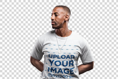 Transparent Mockup of a Veteran Posing With a Serious Expression a20924