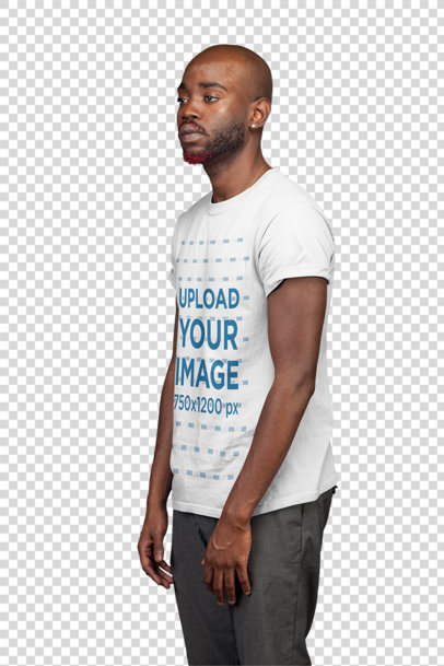 Transparent T-Shirt Mockup Featuring a Man with a Red Dyed Beard