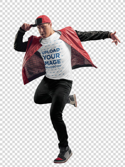 Transparent Tee Mockup Featuring an Urban Dancer 37475-r-el2