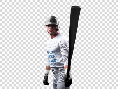 Transparent Jersey Mockup Featuring a Cool Baseball Player a15992