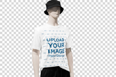 Transparent Mockup Featuring a Customizable T-Shirt on a Mannequin 3704-el1