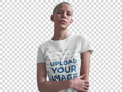 Transparent T-Shirt Mockup of an Alternative Woman in the Afternoon