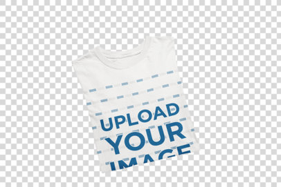 Transparent Mockup of a Folded T-Shirt Featuring Wooden Xmas Trees m143