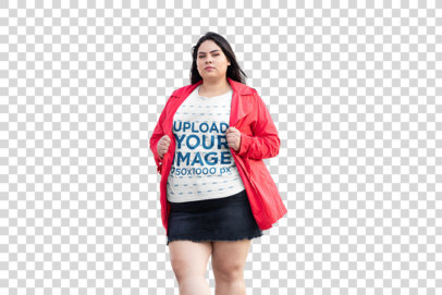 Transparent T-Shirt Mockup of a Bold Woman Posing 25464