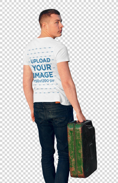 Transparent T-Shirt Mockup of a Man Holding a Gasoline Container 43175-r-el2