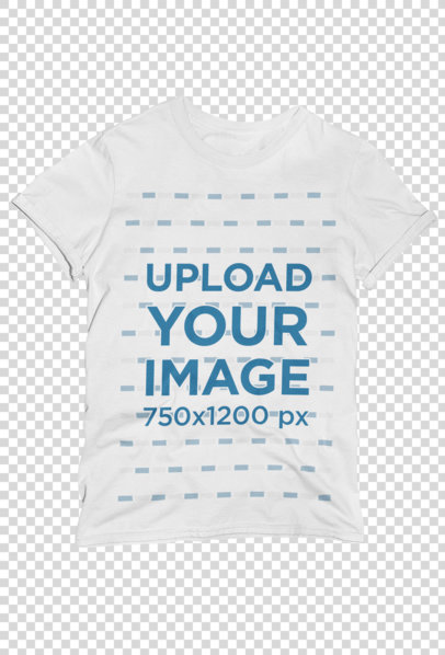 Transparent T-Shirt Mockup Featuring Some Leaves in the Background