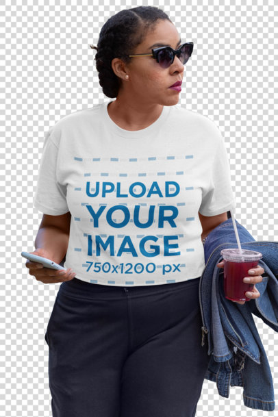 Transparent Mockup of a Woman in an Athleisure Look Wearing a Crop Top 