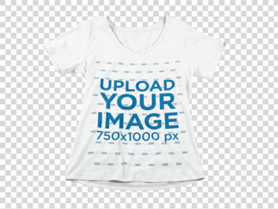 Transparent Mockup of a T-Shirt with Scoop Neck a8993