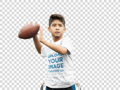 Transparent Custom Football Jerseys - Kid Throwing the Ball