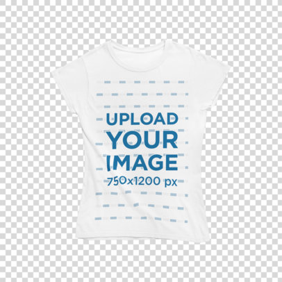 Transparent Mockup Featuring a Basic Women’s Tee m1295