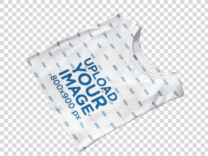 Transparent All-Over Tee Mockup Template On a Wooden Table