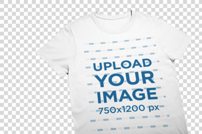 Transparent Flat Lay Mockup of a T-Shirt over a Tricolor Surface