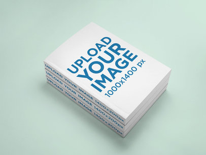 Books Mockup Lying on Top of Each Other on a White Surface