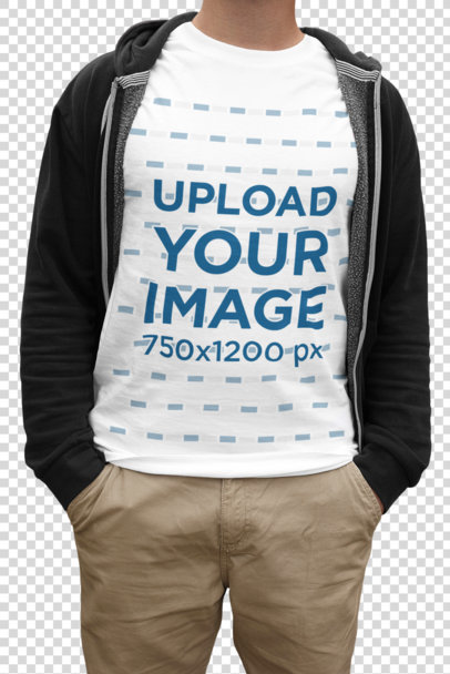 Transparent T-Shirt Mockup of a Man Casually Standing 