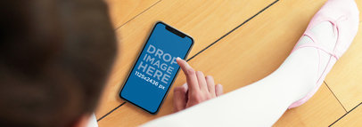 iPhone 11 Pro Mockup Lying on the Floor in a Ballet Class