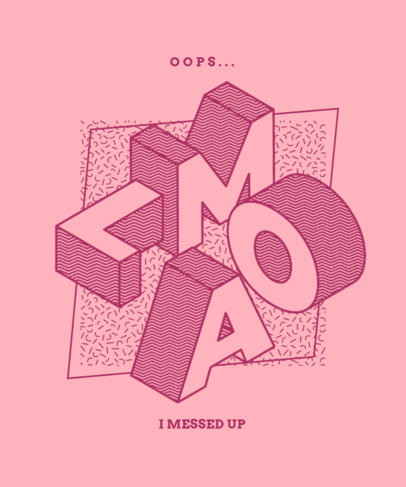 Trendy T-Shirt Design Maker with Textured Isometric Letters