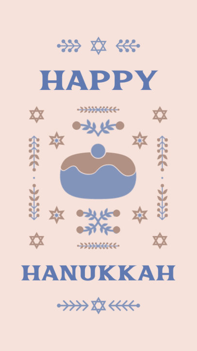 Instagram Story Template for a Blessed Hanukkah with Illustrated Graphics 4141e