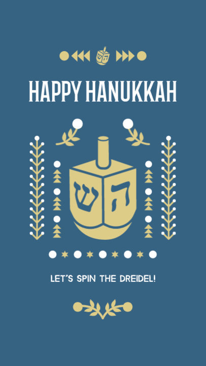 Instagram Story Generator for Hanukkah with a Dreidel Graphic 4141b
