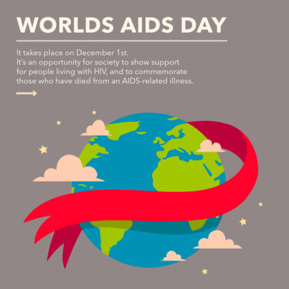 World AIDS Day-Themed Instagram Post Design Generator With Illustrations