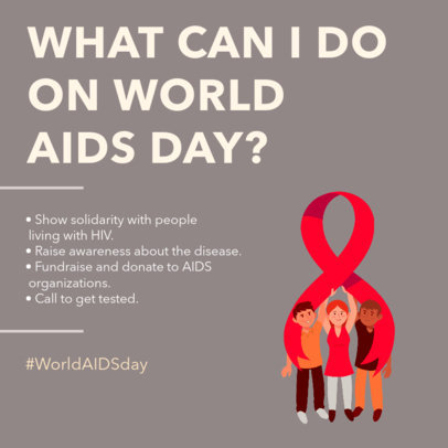 AIDS Awareness-Themed Instagram Post Design Generator With Information for a Carousel