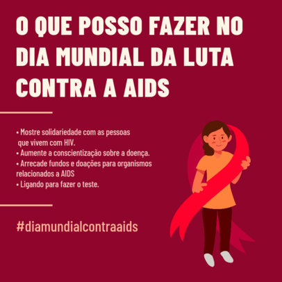 Post Design Template for an Instagram Carousel With Information About AIDS