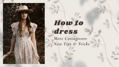 YouTube Thumbnail Maker for a Fashion Guru Talking About Cottagecore Aesthetic 4098a
