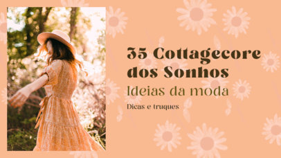YouTube Thumbnail Maker with a Cottagecore Fashion Theme for a Brazilian Vlogger 4098e