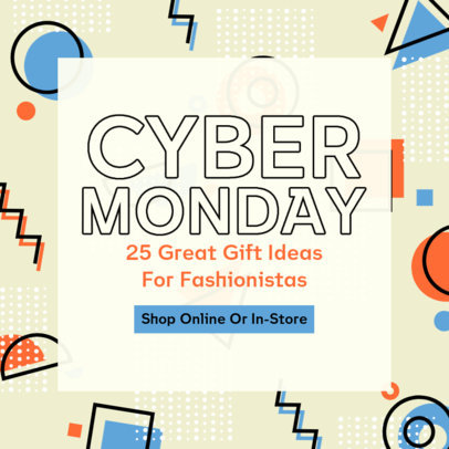 Instagram Post Template to Announce a Cyber Monday Fashion Sale