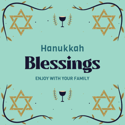 Instagram Post Creator for Hanukkah Featuring Illustrated Frames 4032c