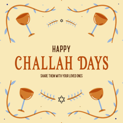 Illustrated Instagram Post Template for Hanukkah 4032d