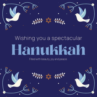 Instagram Post Generator Featuring Hanukkah Greetings and Dove Graphics 4032e