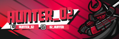 Twitter Header Creator Featuring a Gaming Theme and a Samurai