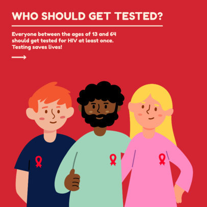 AIDS Awareness-Themed Instagram Post Design Maker Featuring Illustrations