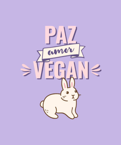 Adorable T-Shirt Design Template with a Vegan Theme