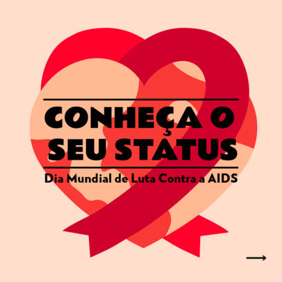 Instagram Post Design Generator Featuring a Carousel Layout With a World AIDS Day Theme