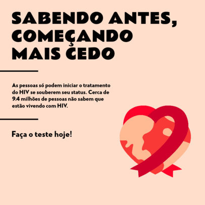 AIDS Awareness Month-Themed Instagram Post Design Maker Featuring Quotes and Illustrations 