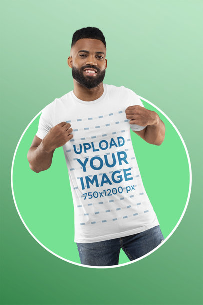 Mockup of a Happy Man Wearing a Basic Bella Canvas Tee
