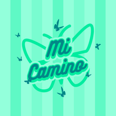 Girly Logo Template for Youtubers Featuring a Butterfly Graphic 4713a