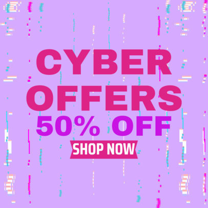 Ad Banner Generator With a Cyber Monday Theme and Glitch Graphics