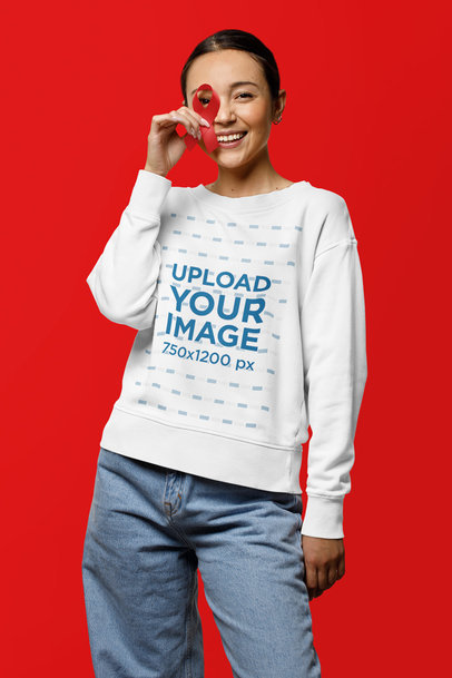Awareness-Themed Mockup Featuring a Woman Wearing a Sweatshirt