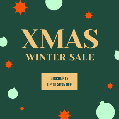 Ad Banner Design Template for a Christmas Sale with Festive Frames