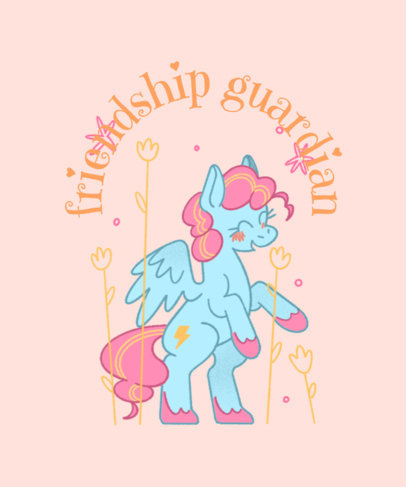 T-Shirt Design Template Featuring a My Little Pony-Inspired Illustration 4725