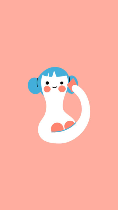 Instagram Story Highlight Cover Design Template with Cute Illustrations