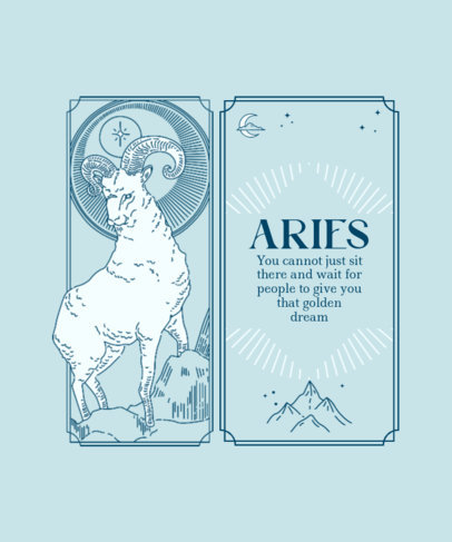 Astrology-Inspired T-Shirt Design Creator with an Aries Ram
