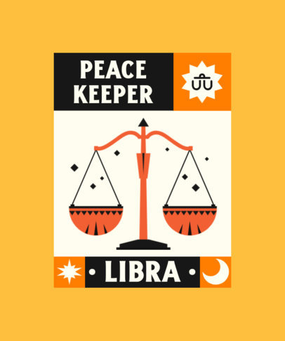 Zodiac-Themed T-Shirt Design Creator with a Libra Scale Graphic 