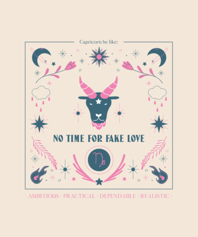 T-Shirt Design Maker Featuring Zodiac-Themed Graphics and Frames