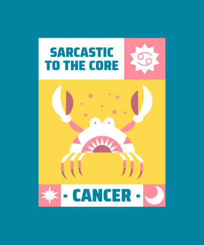 T-Shirt Design Generator with an Illustrated Zodiac Sign Crab 