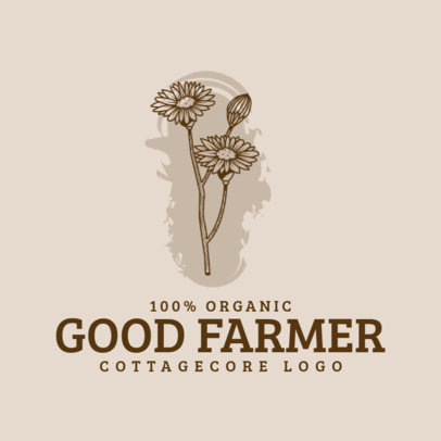 Cottagecore-Themed Logo Template for a Farmers Market