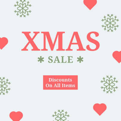 Ad Banner Template Featuring Xmas-Themed Graphics for a Sale